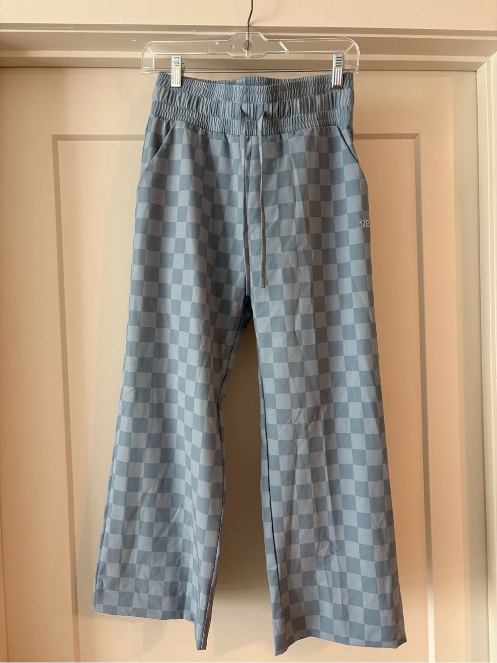 Albion Blue Checkers Audrey Wide Leg Pants XS